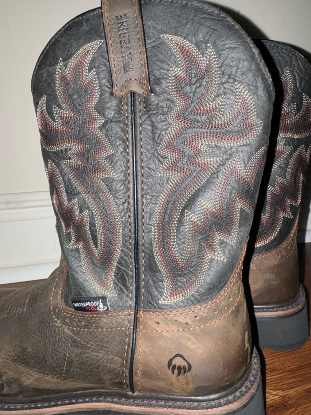 Men's Brown Work Cowboy Boots - Rugged Pull-On Style - Picture 4 of 6